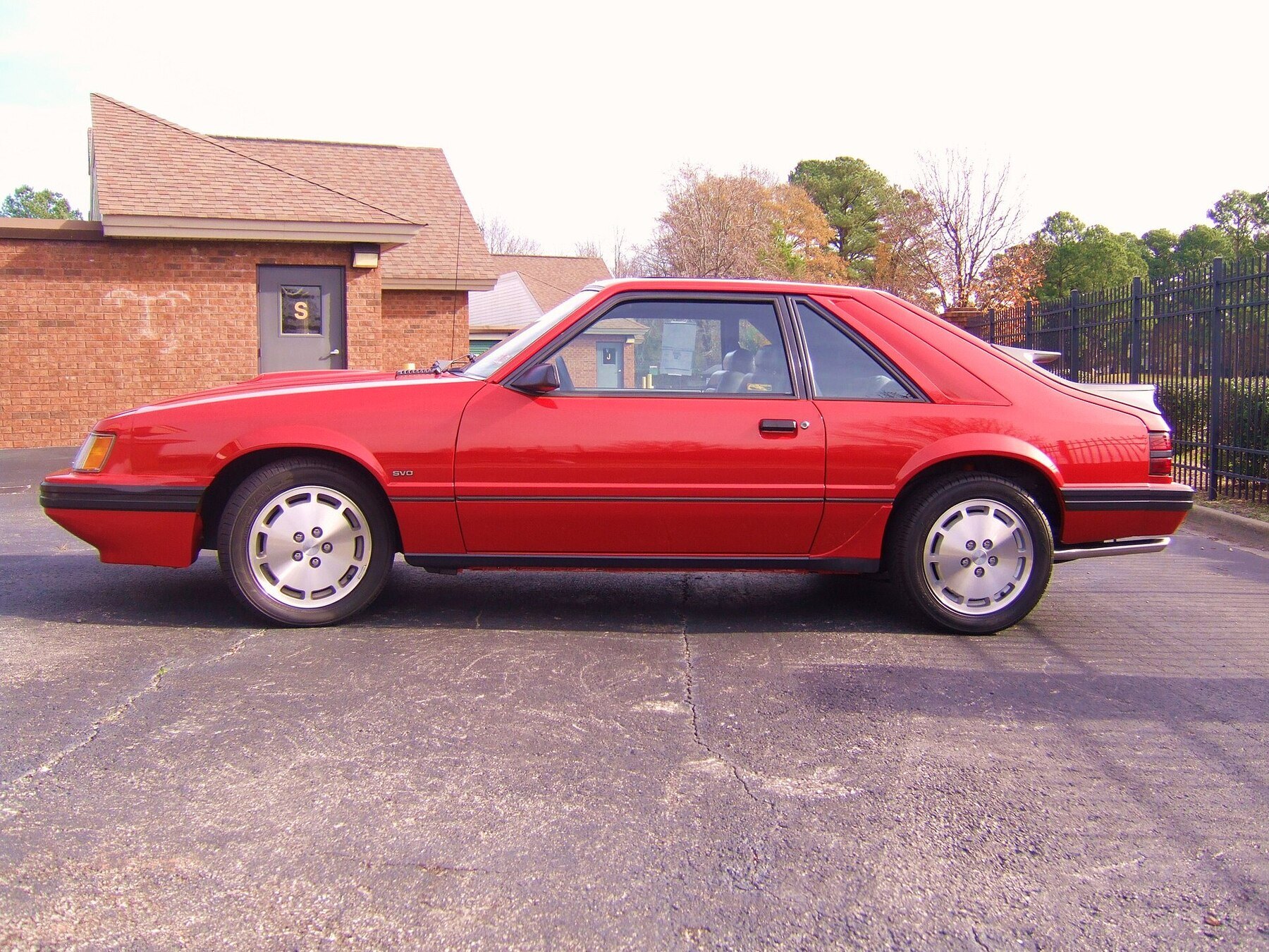 1986 Ford Mustang SVO in red