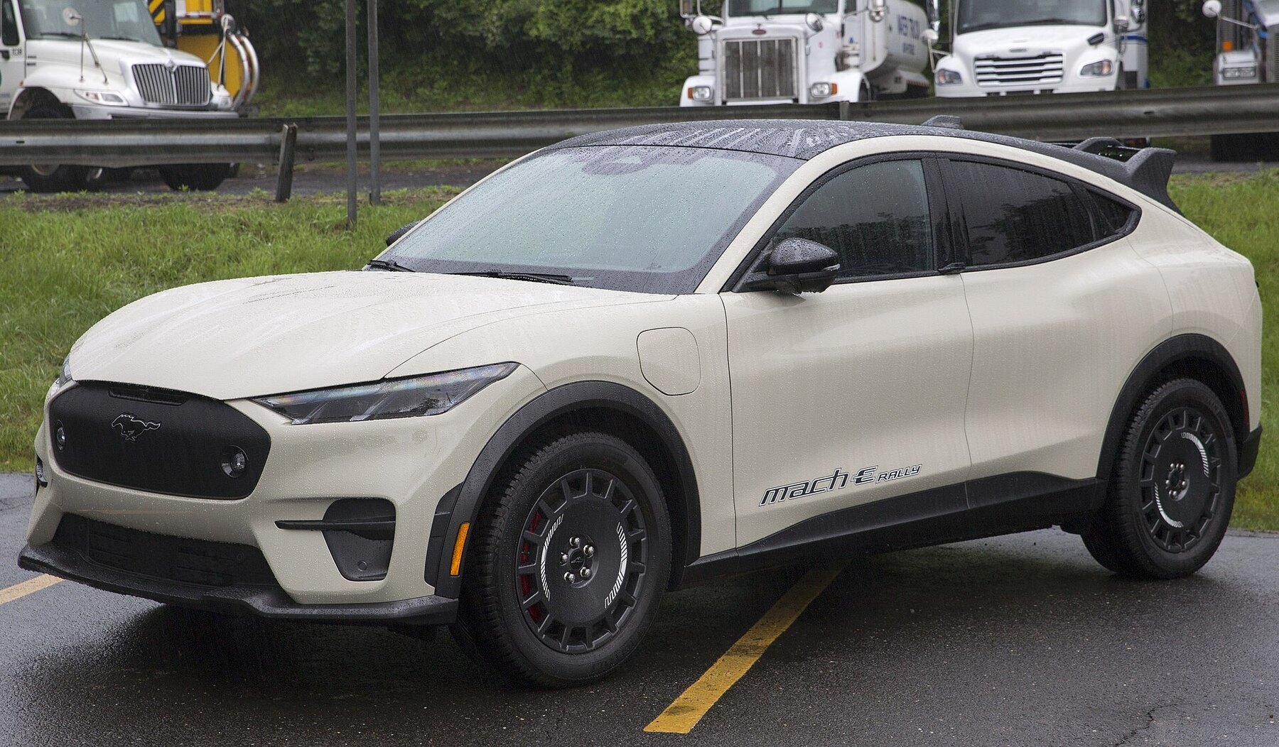 2025 Ford Mustang Mach-E Rally in Desert Sand, front left